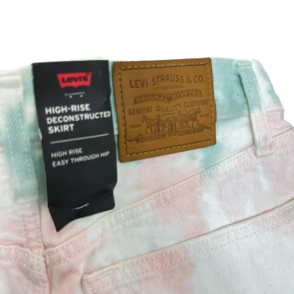 NWT Levi's Premium Deconstructed High Rise Tie Dye raw hem women's skirt size 25 - Picture 4 of 9